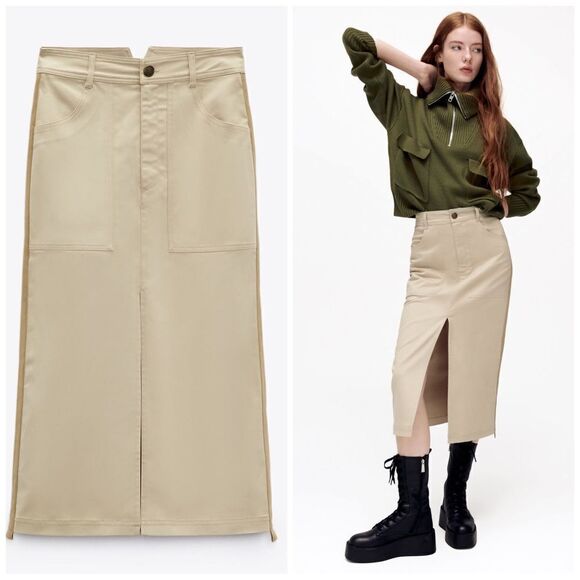 Zara Dresses & Skirts - Zara STRAIGHT CUT MIDI SKIRT